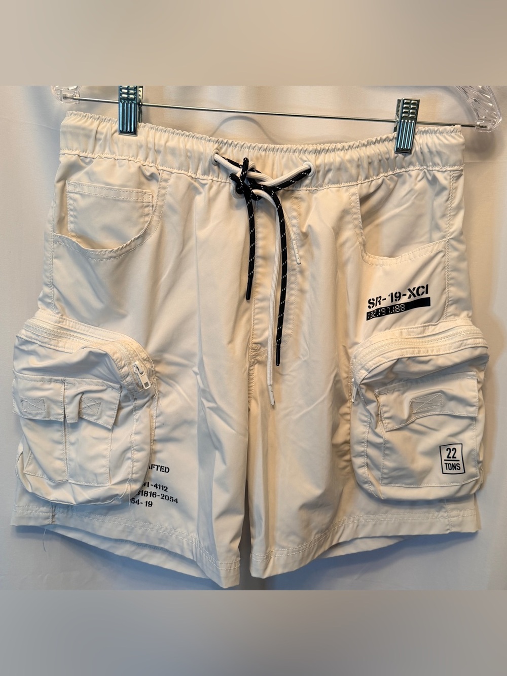 Smoke Rise Men’s Size Small Printed Utility Lounge Windbreaker White Shorts